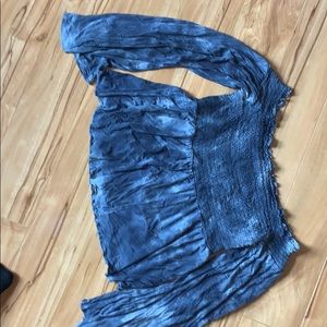 Off the shoulder marbled top